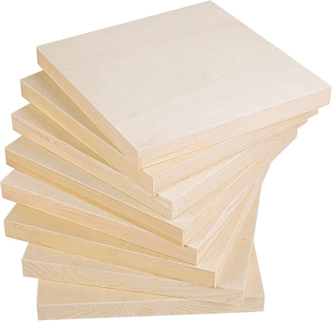 ADXCO 8 Pack Wood Panels 8 x 8 Inch Unfinished Wood Canvas Wooden Panel Boards - Image 6