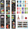 INFUNLY 6PCS Book Theme Cross Stitch Bookmark Kits 8''x2.4'' Study Bookmark by INFUNLY