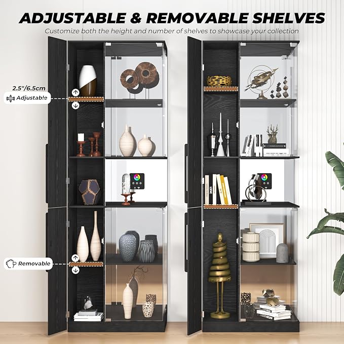 VersionTECH. Glass Display Cabinet - Image 5