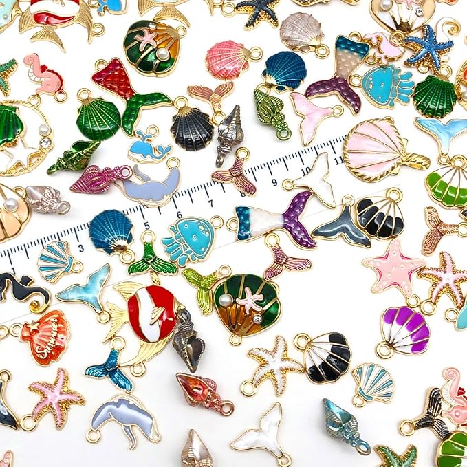 120pc Assorted Enamel Bracelet Charms - Image 2