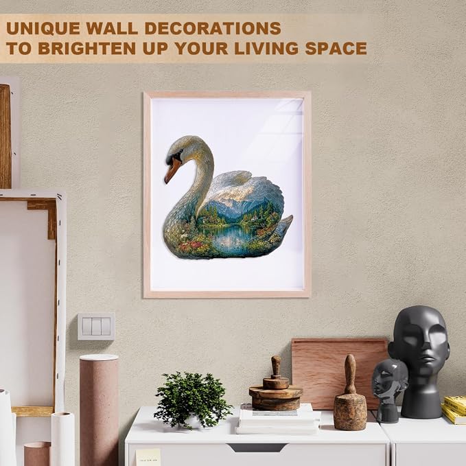 Swan Dream Puzzles Adults Gifts Wooden 165 Pieces 11.4 * 10.7in - Image 7