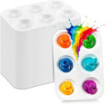 30 PCS White Plastic Watercolor Palette, 6 Well Rectangular Paint Palettes by DLOnline