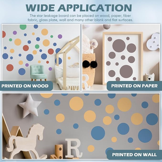 Teling 14 Pieces Large Stencil for Painting on Wood Plastic 5 Point Template - Image 5