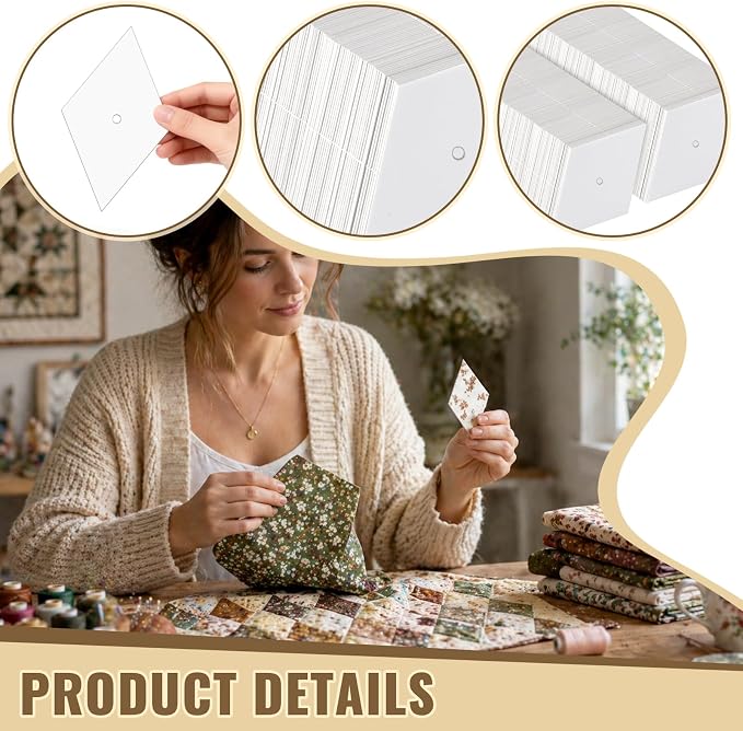 500 PCS 2" Diamond 60 Degrees Piecing Paper Templates, Quilting Templates - Image 3