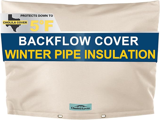 Backflow Preventer Cover Insulated (5˚F) with Thick 7 Layers Fabric, 36" W x 24" H with Aluminum Foil Layer Backflow Cover for Winter Pipe Freeze Protection, Sprinkler Covers for Outside