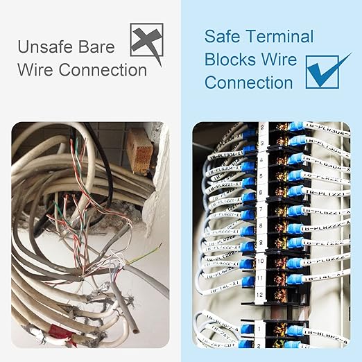 Terminal Block,2 Pack 12 Circuits 20-30A 200v-450v Dual Row Screw Terminals Strip +48 PCS Heat Shrink Wire Connectors