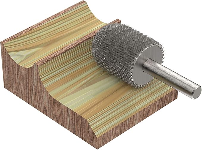 Kutzall Original Ball Nose Rotary Burr, 1⁄4" Shaft, Fine - Wood Carving Bit for Bosch, DeWalt, Milwaukee. Abrasive Tungsten Carbide, 3⁄4" (19mm) Dia. X 1-1⁄8" (28.5mm) Length, BN-34G