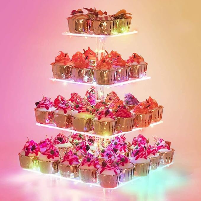 YestBuy 4-Tier Acrylic Cupcake Stand by YestBuy