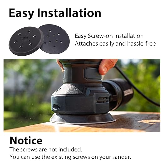 6 Inch Replacement Sander Pads, 6 Holes Hook and Loop Sander Pad for Ridgid R2611 Random Orbit Sander, 2 Pack