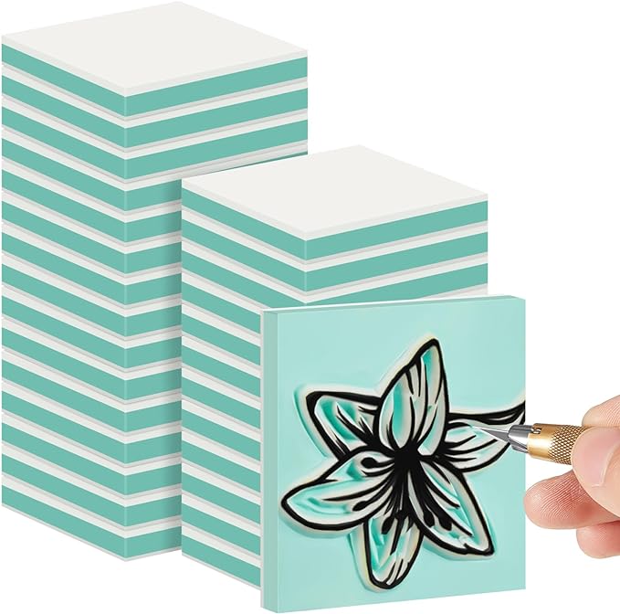Frienda 72 Pcs 2" x 2" Rubber Carving Blocks Linoleum Blocks by Frienda