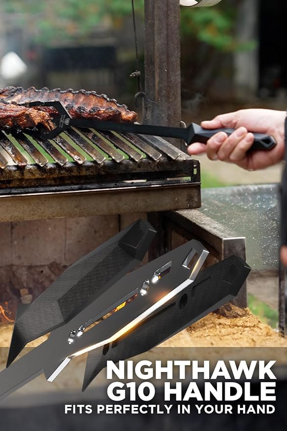 Dalstrong BBQ Trident Carving Knife Set-Shadow Black Series-Black Titanium Nitride Coated-Extra-Long Knife & Fork Set-Razor Sharp-High Carbon Steel-NSF Certified