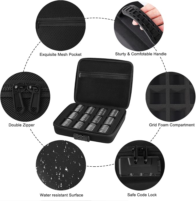 Coin Capsules with Foam Gasket and Storage Organizer Box, Coin Storage Case - Image 2