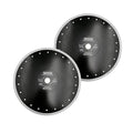 DT-DIATOOL Diamond Tile Blade 12 Inch 2pcs Diamond Turbo X Mesh Rim Segement Circular Saw Blade for Procelain Ceramic Stoneware Marble Granite Fits 5/8"-7/8" Arbor