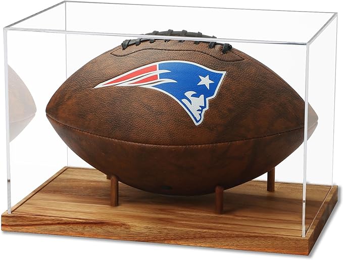 JupDec Football Display Case Full Size, Acrylic Clear Box by JupDec