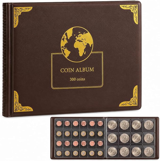Coin Collection Supplies Holder Book by APTBYTE