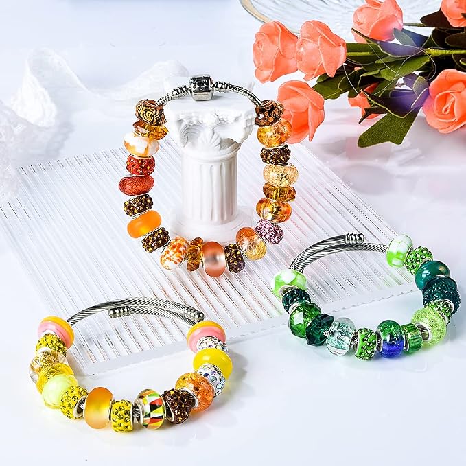 Aipridy Assortment European Large Hole Beads Spacer Beads Rhinestone Craft Beads - Image 5