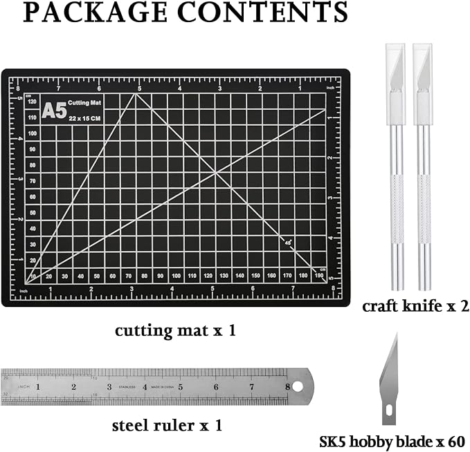 Headley Tools Craft Knife Hobby Knife Self Healing Craft Mat and 60 PCS Spare - Image 7