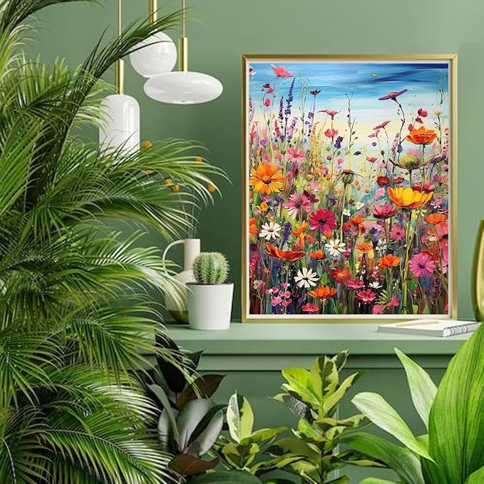MjhRcll Flowers Stamped Cross Stitch Kits, Colorful Flower Cross Stitch - Image 3