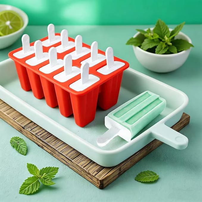 Popsicles Molds, 10 Pieces Silicone Ice Pop Molds - Image 2