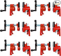 Pipe Clamps 3/4 inch 6 Pack Pipe Clamp with Unique Foot Ideal for Carpentry, Home Improvement, and DIY Projects Wood Gluing Clamps (Red, 3/4 IN with Pads)
