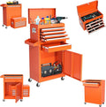 INTERGREAT Tool Chest Cabinet, 5-Drawer Rolling Tool Chest with Detachable Top Tool Box, Tool Chests with Universal Lockable Wheels, Metal Tool Cart for Garage, Workshop, Barbershop(Orange)