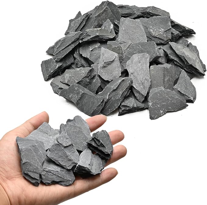 Natural Rocks Slate Stone 1-2.5 Inches Decorative Rocks by KINGRUI