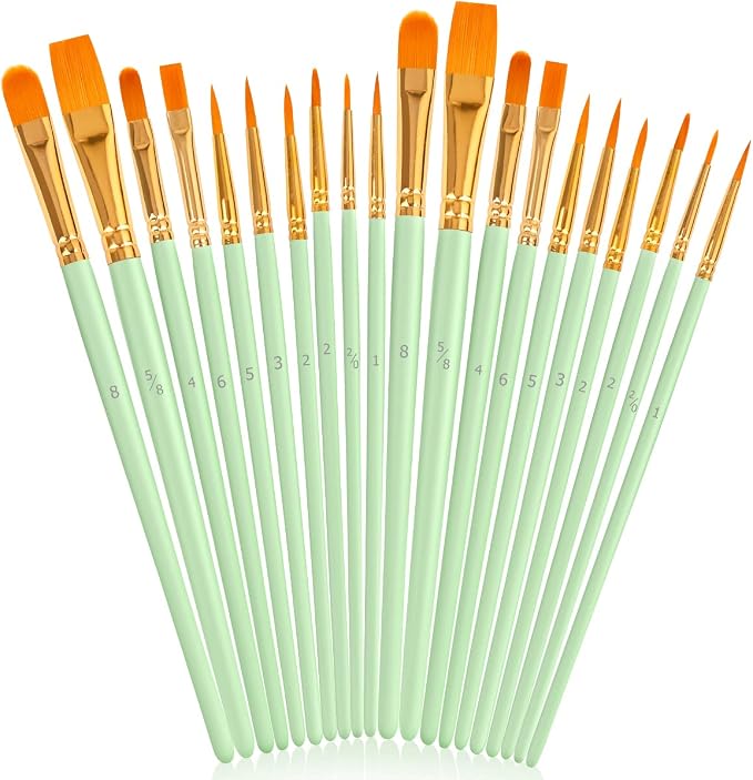 Soucolor Watercolor Paint Brushes Set, Mint Green - Image 2