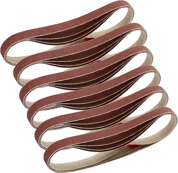 3/8x13 Sanding Belt, Premium Calcined Aluminum Oxide Grain Sandpaper, 40,60,80,120,180,240,320,400 (24/25 Pack) (40 80 120 180 240 320 Grit)