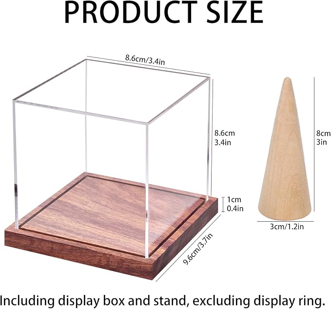 LITY Championship Ring Display Case, No Assembly Required Clear Acrylic Single - Image 2
