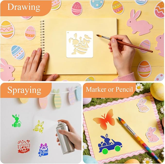 72 PCS 3x3 Inch Easter Stencils - Image 9
