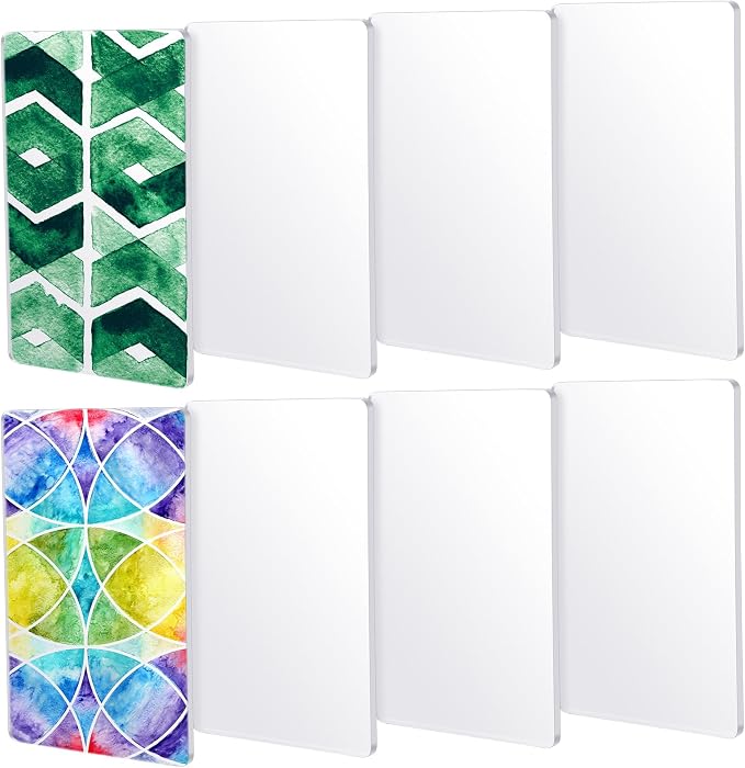 Threlaco 8 Pack Monoprinting Print Plates 5 x 3 Inch Reusable Silicone Plate by Threlaco