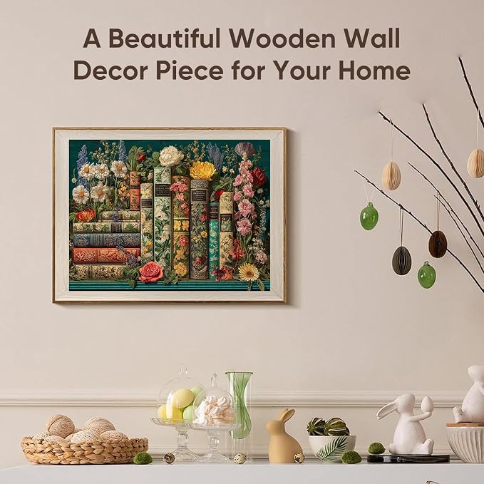 BODHIPNJOY Wooden Puzzles for Adults, Books Jigsaw Puzzles, Wildflowers Book - Image 6