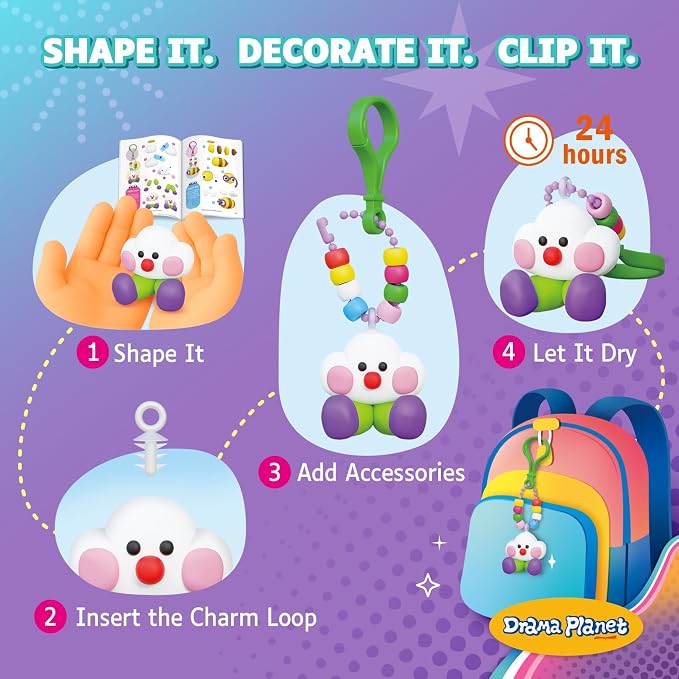 Drama Planet Clay Keychain Craft Kit - Image 3