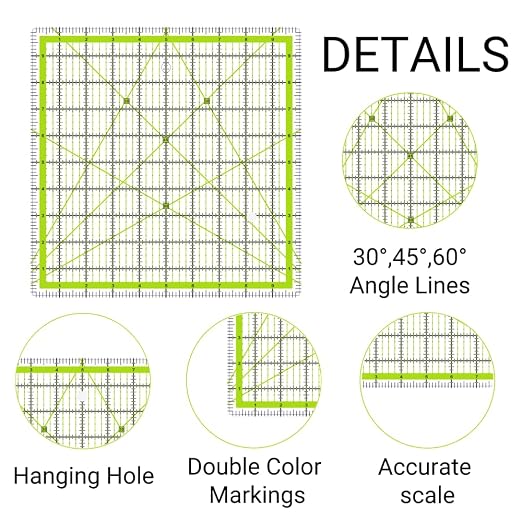 Quilting Rulers, 7 Square Quilting Ruler - Image 3