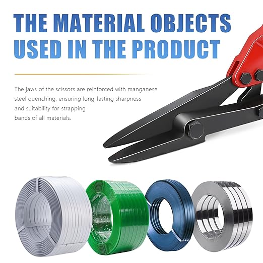 Heavy Duty Strapping Cutter - 24" High Carbon Steel Blade for Steel & Polyester (PET) Strapping up to 2" Width & 0.05" Thickness - Ergonomic Handle for Comfort & Precision Cutting