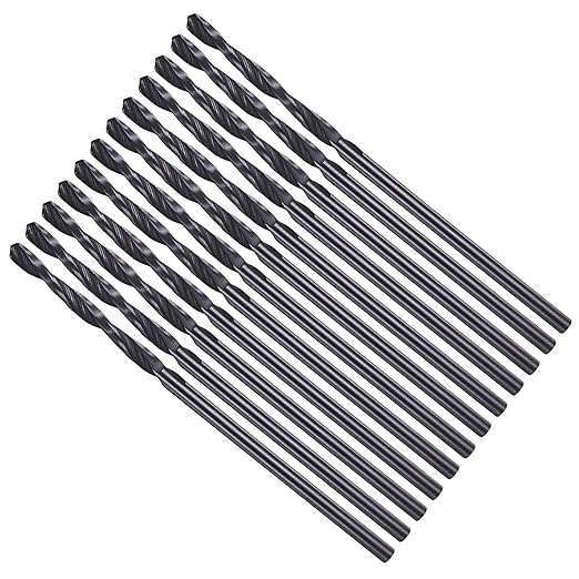 Drill Bit, 1.9mm Cutting Diameter, 4241 HSS Nitriding Black 118° Cutting Angle Versatile Jobber Bits - (Applications: for Drilling Plastic Wood Soft Metal), 12-Pieces
