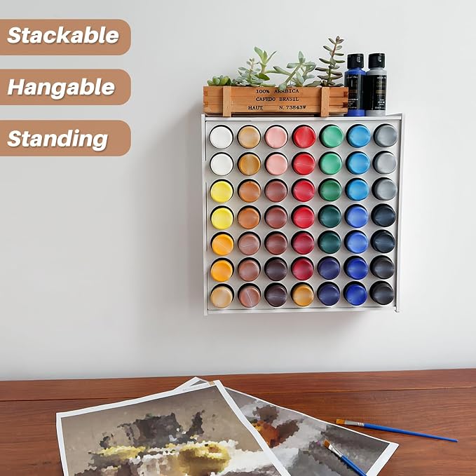 Acrylic Paint Organizer 49 Holes Craft Paint Storage - Image 3