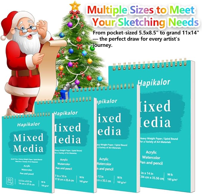 Sketch Book Mixed Media Pad, 30 Sheets 98lb/160gsm Acid-Free Drawing Paper - Image 7
