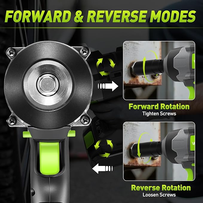 Brushless Cordless Impact Wrench 1200Nm (885Ft-lbs) High Torque, 1/2 Inch Impact Gun with 2x20V 4Ah Batteries, 3-Speed, 4 Cr-V Sockets (17/19/21/22mm) for Car Tire, Mower Lug Nut
