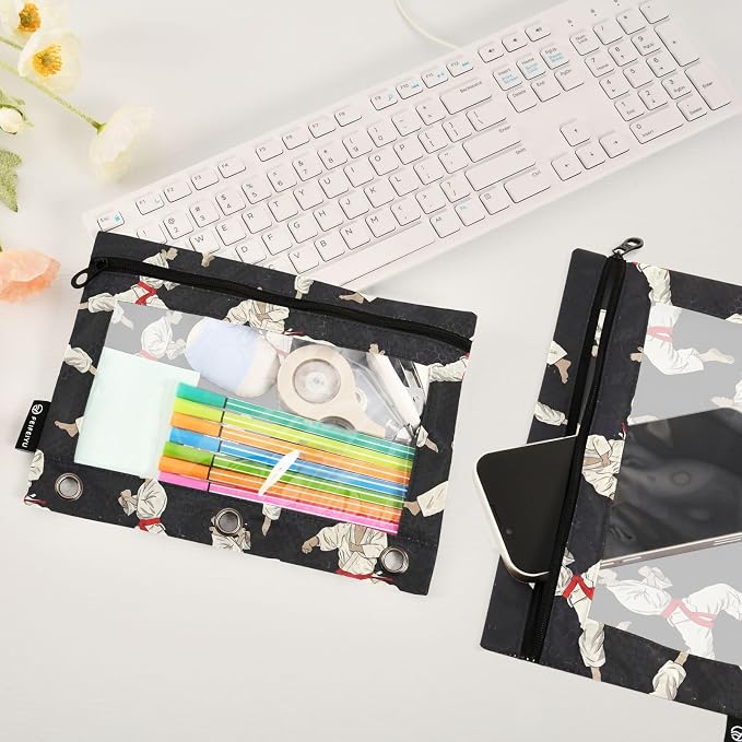 Karate Black Background Pencil Pouch - Image 5