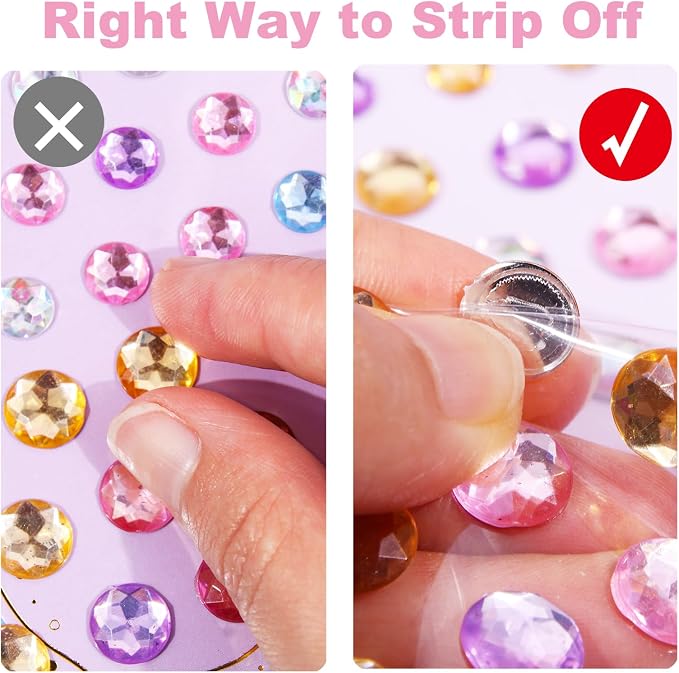 Gem Stickers for Kids Shiny Self Adhesive Stick On Rhinestones Jewel Diamond - Image 5