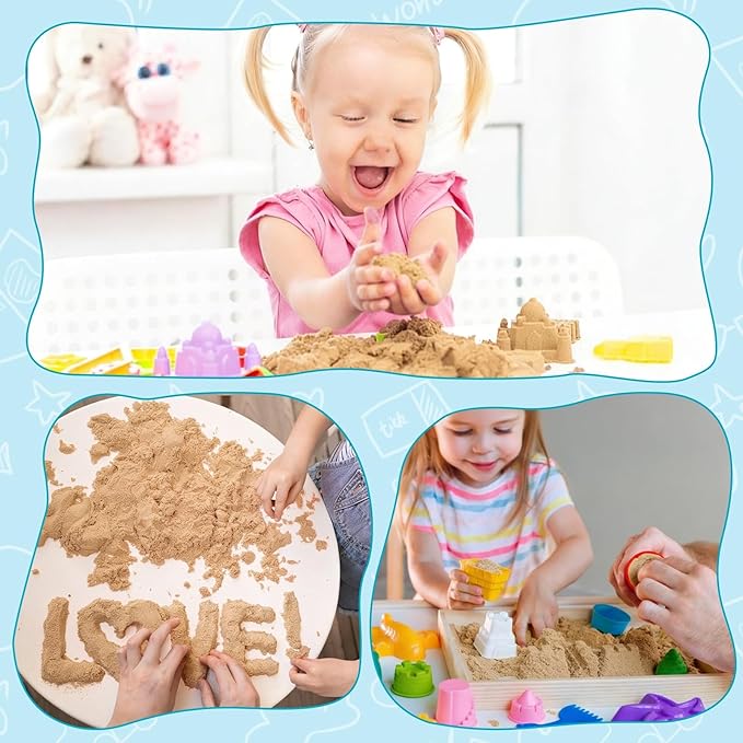 FURWEY 19.4lbs Play Sand, Natural Brown Sensory Sand, Suitable - Image 5