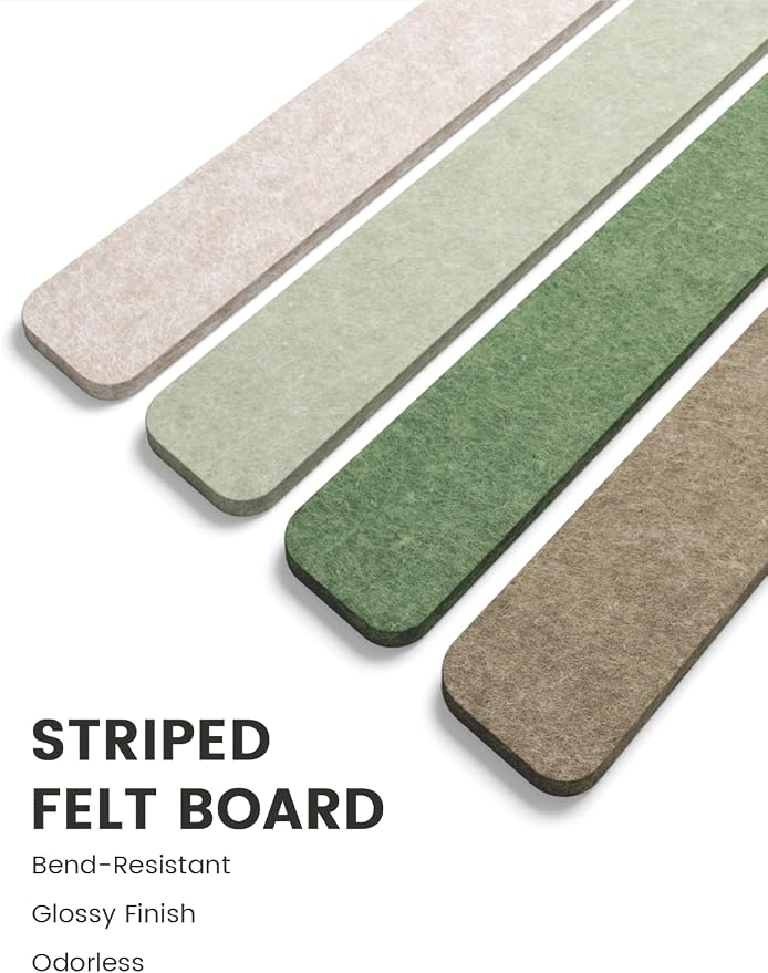 Fluxynara Cork Board Alternative Felt Strip Board 8-Pack 13"x2", Office Pin - Image 3