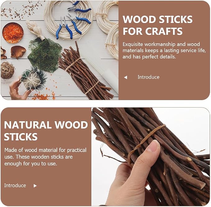 DOITOOL 50pcs Natural Wood Sticks - Image 3