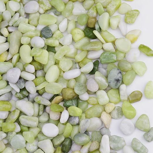 Pulovin 5 lbs Jade Pebbles for Indoor Plants, Decorative Pebbles for Bamboo by GardenSteward
