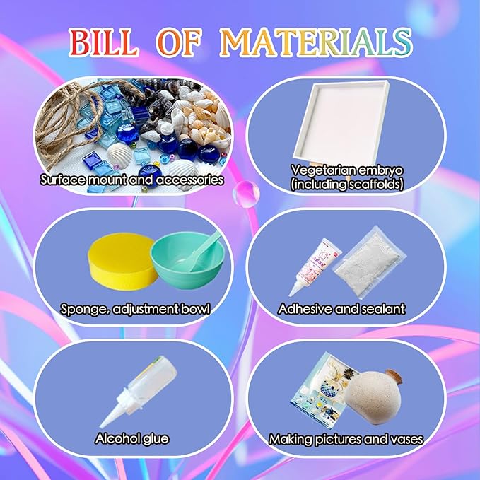 BOOPANREE Sea Glass Art Kit, DIY Resin Beach Art Kit, DIY Mosaic Arts and Craft - Image 4