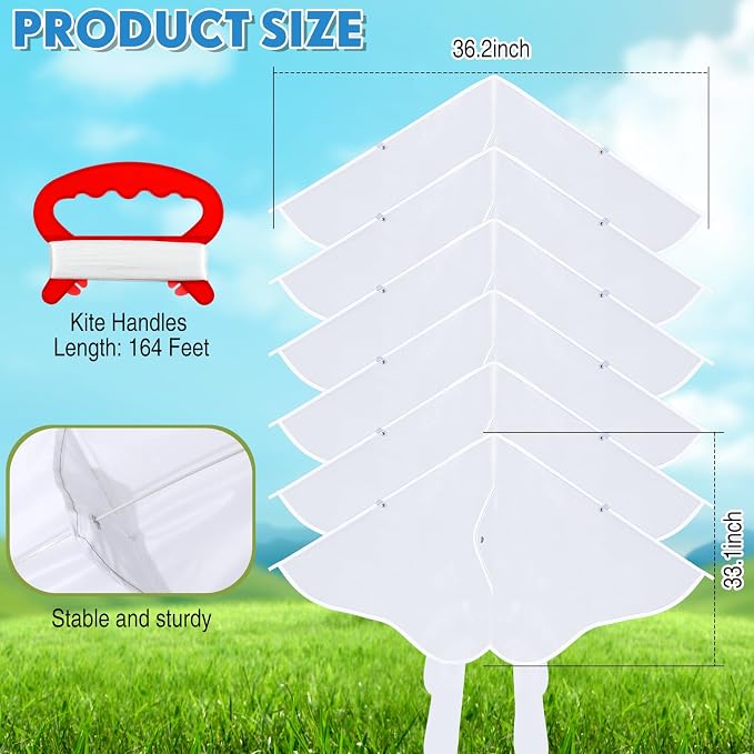 Libima 100 Pcs DIY Blank Kites for Kids Bulk Large Kite Making Kit Easy to Fly - Image 2