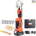 Electric Hydraulic Crimping Tool, 12 Ton 8AWG-600MCM Rechargeable Hydraulic Crimper for Cu/Al Terminal, Wire Cable Lug Crimping Tool Kit (12 dies)