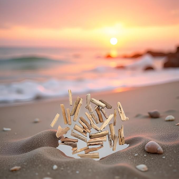 20 Pcs Natural Driftwood Pieces Branch Slices Craft Sticks Beach Decor - Image 5