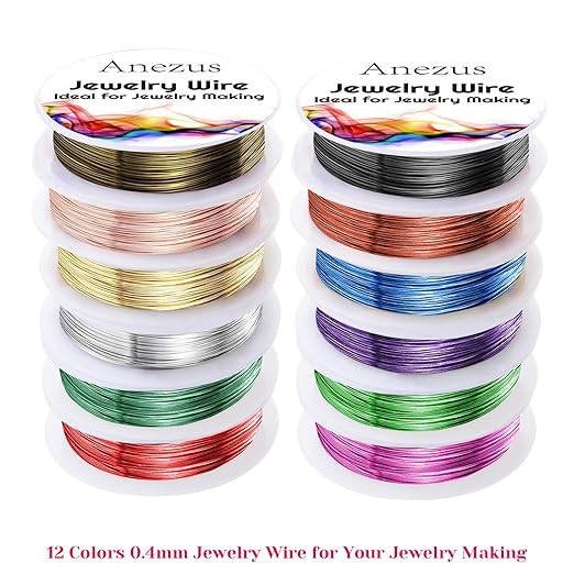 Anezus 12 Rolls Jewelry Wire Craft Wire Tarnish Resistant Beading Wire - Image 2
